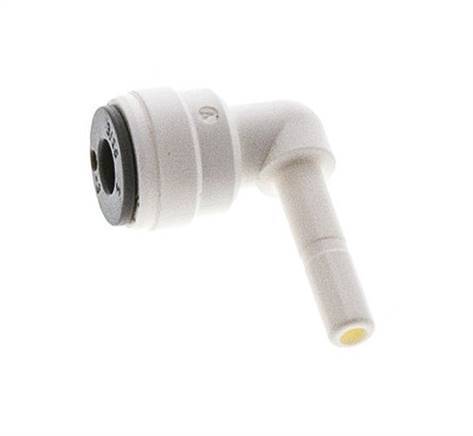 Raccord enfichable coudé 90° 3/16'' x 3/16'' avec bouchon en POM EPDM [10 Pièces].