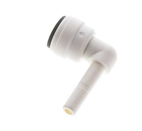 Raccord enfichable coudé 90° 3/16'' x 3/16'' avec bouchon en POM EPDM [10 Pièces].