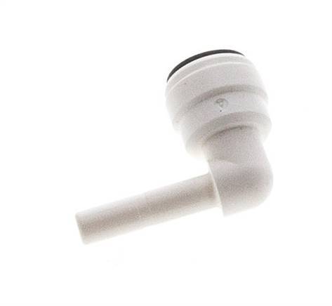 Raccord enfichable coudé 90° 3/16'' x 3/16'' avec bouchon en POM EPDM [10 Pièces].