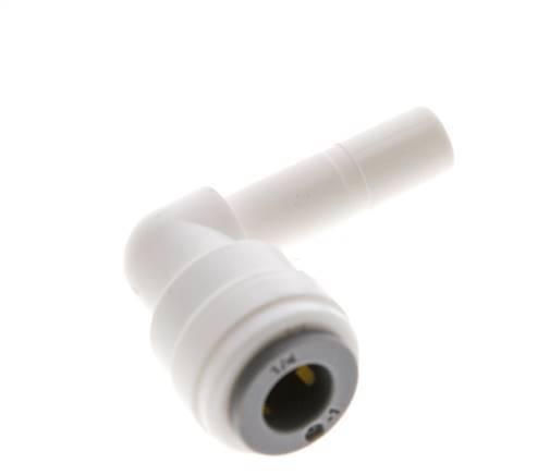 Raccord enfichable coudé 1/4'' x 1/4'' 90deg avec bouchon POM EPDM [10 Pièces].