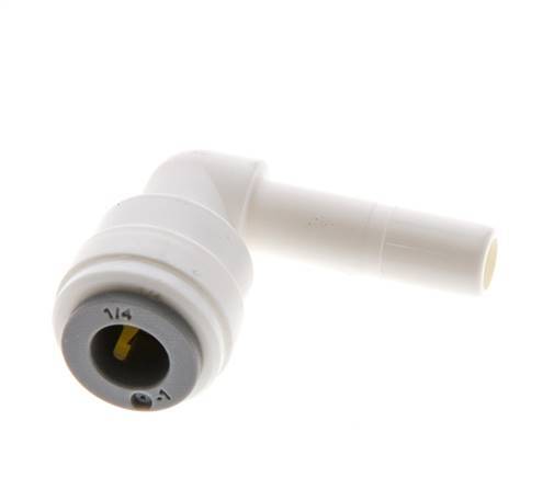 Raccord enfichable coudé 1/4'' x 1/4'' 90deg avec bouchon POM EPDM [10 Pièces].
