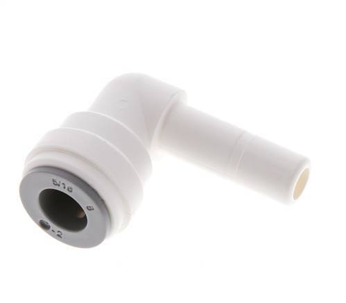 Raccord enfichable coudé 90° 5/16'' x 5/16'' avec bouchon en POM EPDM [10 Pièces].
