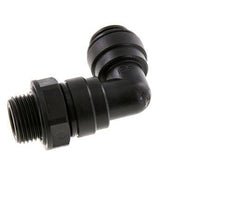 Raccord enfichable coudé 90deg 10mm x G3/8'' avec filets mâles Laiton NBR Rotatif