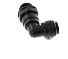 Raccord enfichable coudé 90deg 10mm x G3/8'' avec filets mâles Laiton NBR Rotatif