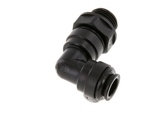 Raccord enfichable coudé 90deg 10mm x G3/8'' avec filets mâles Laiton NBR Rotatif