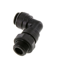 Raccord enfichable coudé 90deg 10mm x G3/8'' avec filets mâles Laiton NBR Rotatif