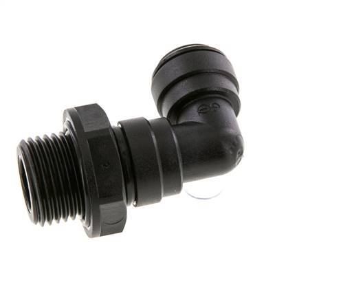 Raccord enfichable coudé 90deg 10mm x G1/2'' avec filets mâles Laiton NBR Rotatif