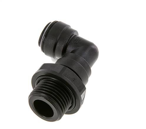 Raccord enfichable coudé 90deg 10mm x G1/2'' avec filets mâles Laiton NBR Rotatif