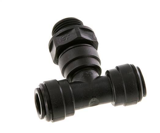 Té en ligne 10mm x G3/8'' Raccord enfichable à filets mâles Laiton NBR Rotatif