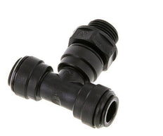 Té en ligne 10mm x G3/8'' Raccord enfichable à filets mâles Laiton NBR Rotatif