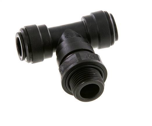 Té en ligne 10mm x G3/8'' Raccord enfichable à filets mâles Laiton NBR Rotatif