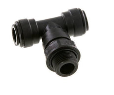 Té en ligne 10mm x G3/8'' Raccord enfichable à filets mâles Laiton NBR Rotatif