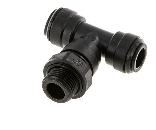 Té en ligne 10mm x G3/8'' Raccord enfichable à filets mâles Laiton NBR Rotatif