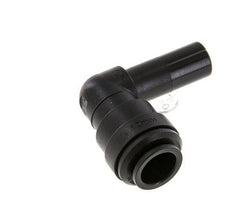 Raccord enfichable coudé 90deg 12mm x 12mm avec bouchon POM NBR [2 Pièces].
