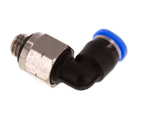 1/8'' x UNF 10-32 90deg Elbow Push-in Fitting Brass/PBT NBR Rotatable [2 Pieces]