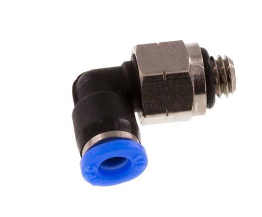 1/8'' x UNF 10-32 90deg Elbow Push-in Fitting Brass/PBT NBR Rotatable [2 Pieces]