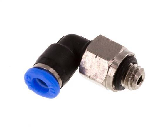 Raccord enfichable coudé 1/8'' x UNF 10-32 90deg Laiton/PBT NBR Rotatif [2 Pièces]