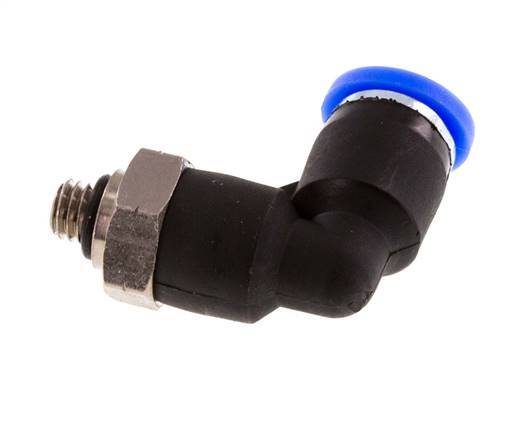 Raccord coudé 90deg 5/32'' x UNF 10-32 Laiton/PBT NBR Rotatif [2 Pièces]