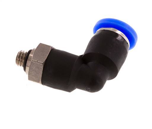 3/16'' x UNF 10-32 90deg Elbow Push-in Fitting Brass/PBT NBR Rotatable [2 Pieces]