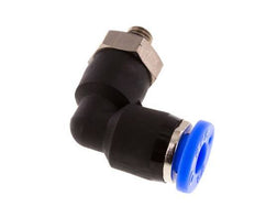 3/16'' x UNF 10-32 90deg Elbow Push-in Fitting Brass/PBT NBR Rotatable [2 Pieces]