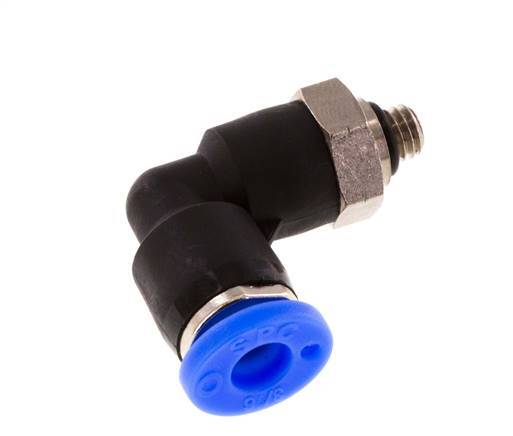 Raccord enfichable coudé 3/16'' x UNF 10-32 90deg Laiton/PBT NBR Rotatif [2 Pièces]