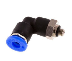3/16'' x UNF 10-32 90deg Elbow Push-in Fitting Brass/PBT NBR Rotatable [2 Pieces]