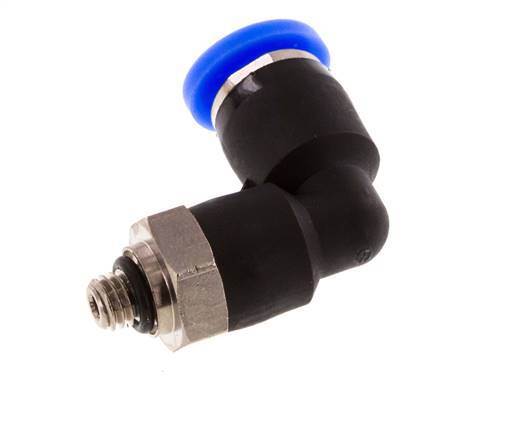 3/16'' x UNF 10-32 90deg Elbow Push-in Fitting Brass/PBT NBR Rotatable [2 Pieces]