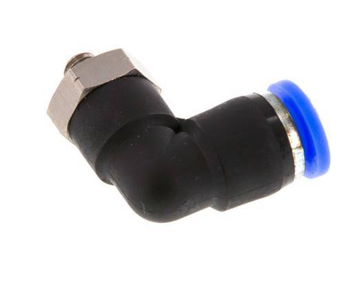 Raccord enfichable coudé 1/4'' x UNF 10-32 90deg Laiton/PBT NBR Rotatif [2 Pièces]
