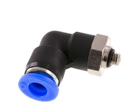 Raccord enfichable coudé 1/4'' x UNF 10-32 90deg Laiton/PBT NBR Rotatif [2 Pièces]