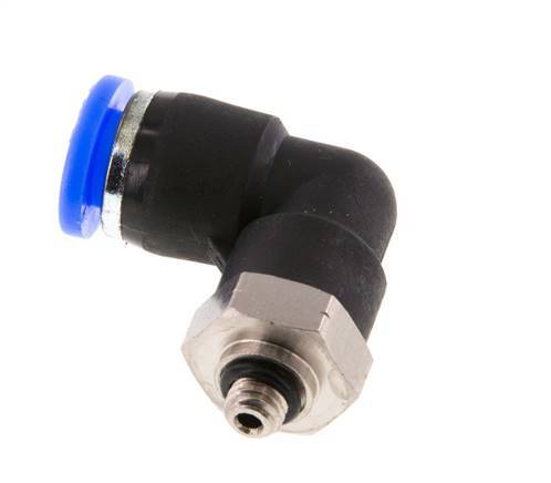 Raccord enfichable coudé 1/4'' x UNF 10-32 90deg Laiton/PBT NBR Rotatif [2 Pièces]