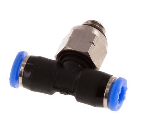 1/8'' x UNF 10-32 Inline Tee Push-in Fitting Brass/PBT NBR Rotatable [2 Pièces]