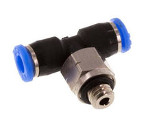 1/8'' x UNF 10-32 Inline Tee Push-in Fitting Brass/PBT NBR Rotatable [2 Pièces]