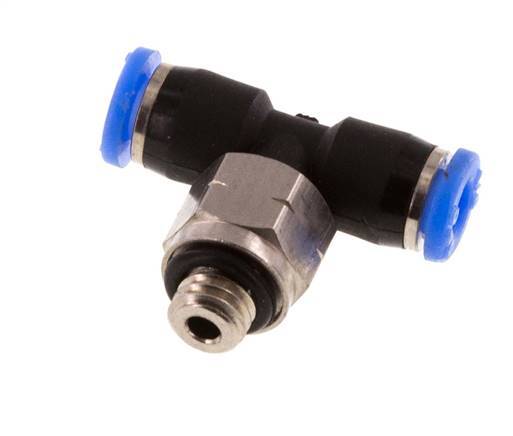 1/8'' x UNF 10-32 Inline Tee Push-in Fitting Brass/PBT NBR Rotatable [2 Pièces]