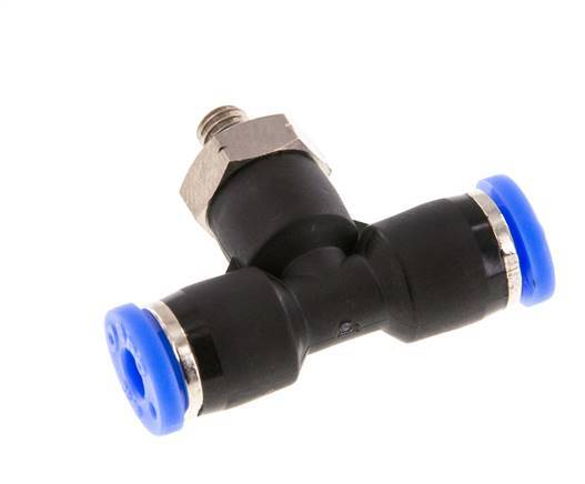 Raccord enfichable en T en ligne 5/32'' x UNF 10-32 Laiton/PBT NBR Rotatif [2 Pièces]