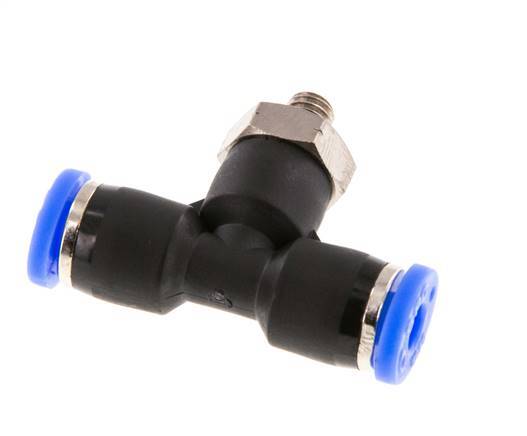 5/32'' x UNF 10-32 Inline Tee Push-in Fitting Brass/PBT NBR Rotatable [2 Pieces]