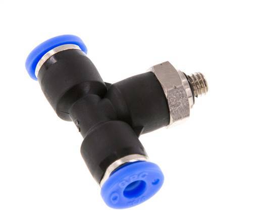 Raccord enfichable en T en ligne 5/32'' x UNF 10-32 Laiton/PBT NBR Rotatif [2 Pièces]