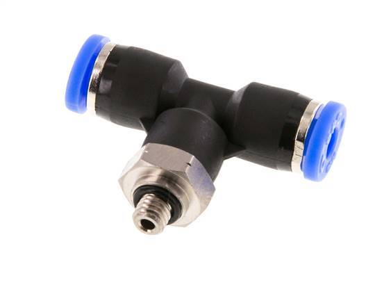 Raccord enfichable en T en ligne 5/32'' x UNF 10-32 Laiton/PBT NBR Rotatif [2 Pièces]