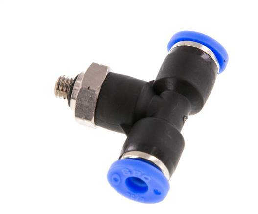 Raccord enfichable en T en ligne 5/32'' x UNF 10-32 Laiton/PBT NBR Rotatif [2 Pièces]