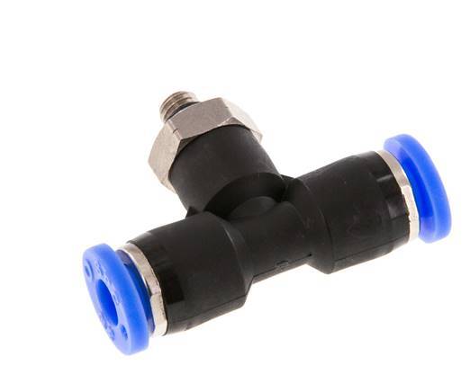 Raccord enfichable en T 3/16'' x UNF 10-32 en laiton/PBT NBR rotatif [2 pièces].