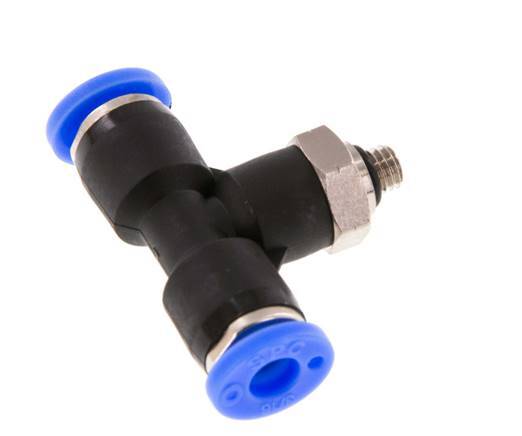 Raccord enfichable en T 3/16'' x UNF 10-32 en laiton/PBT NBR rotatif [2 pièces].