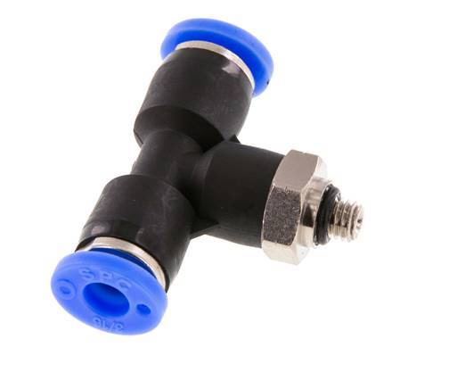 Raccord enfichable en T 3/16'' x UNF 10-32 en laiton/PBT NBR rotatif [2 pièces].