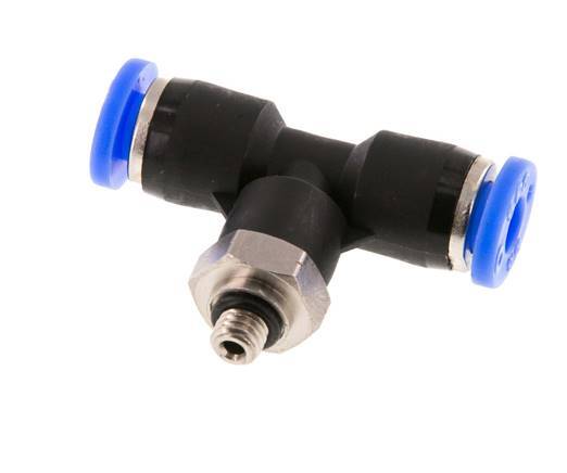 Raccord enfichable en T 3/16'' x UNF 10-32 en laiton/PBT NBR rotatif [2 pièces].