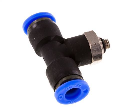 1/4'' x UNF 10-32 Inline Tee Push-in Fitting Brass/PBT NBR Rotatif [2 Pièces]