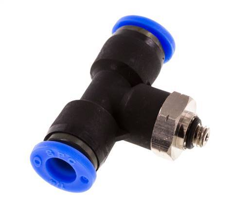 1/4'' x UNF 10-32 Inline Tee Push-in Fitting Brass/PBT NBR Rotatif [2 Pièces]