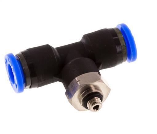 1/4'' x UNF 10-32 Inline Tee Push-in Fitting Brass/PBT NBR Rotatif [2 Pièces]