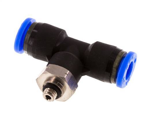 1/4'' x UNF 10-32 Inline Tee Push-in Fitting Brass/PBT NBR Rotatif [2 Pièces]