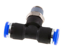 Raccord enfichable en T 1/4'' x 1/8'' NPT à filetage mâle en laiton/PBT NBR rotatif [2 pièces].