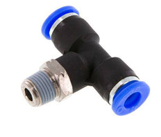 Raccord enfichable en T 1/4'' x 1/8'' NPT à filetage mâle en laiton/PBT NBR rotatif [2 pièces].