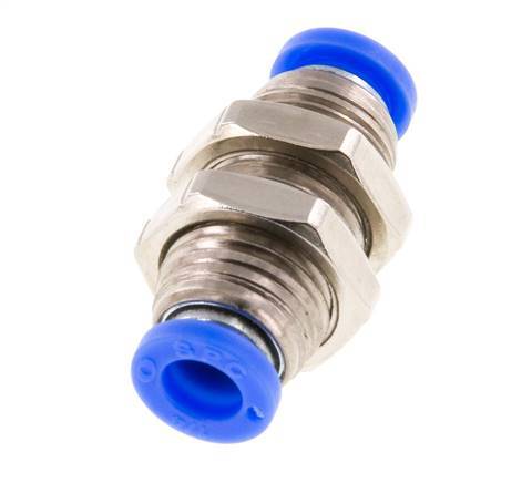 Raccord enfichable 1/4'' laiton/PBT NBR Bulkhead [2 Pièces]