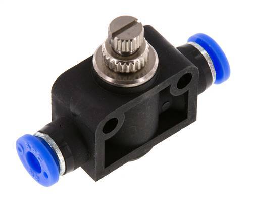 Silencieux de contrôle de débit droit 3/16 pouce (4,76 mm) laiton/PBT